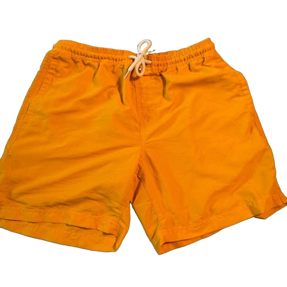 RSQ Men's 6" Nylon Shorts Size S Yellow Gold Elastic Drawstring Beach Casual